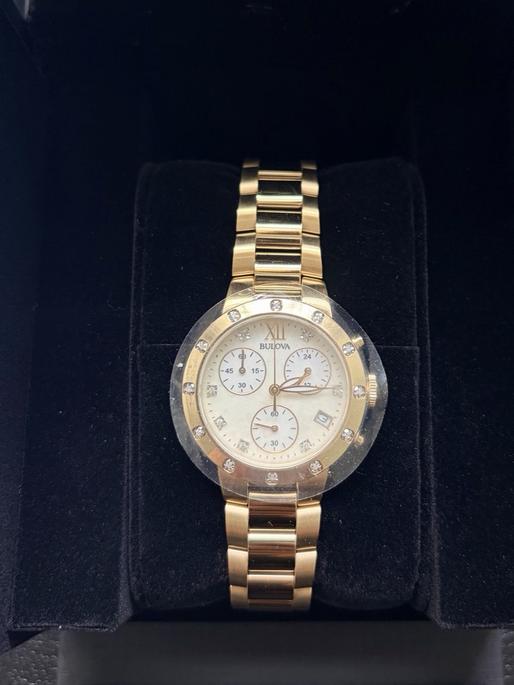 Bulova Maiden Lane Diamond Gold Watch 98R216 NIB